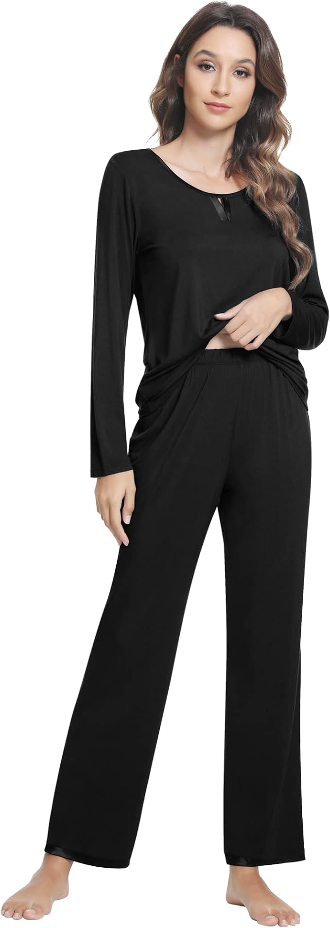 Women's Bamboo Pants Pajama Set - Long Sleeve - 2 Piece