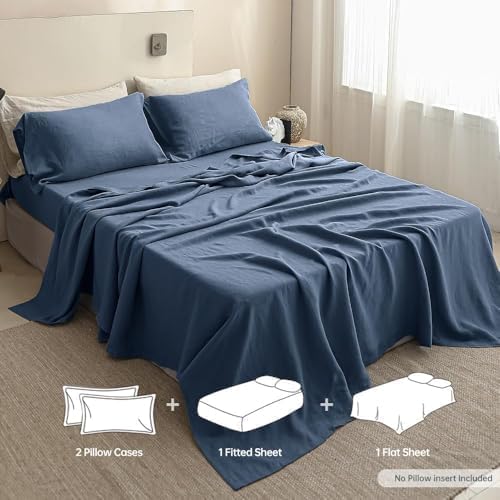 Linen Bed Sheet Set - Full - 4 Piece