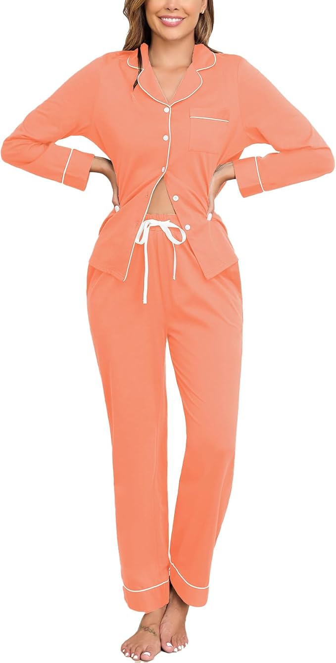 Women's 100% Cotton Pajama Set - Long Sleeve - 2 Piece