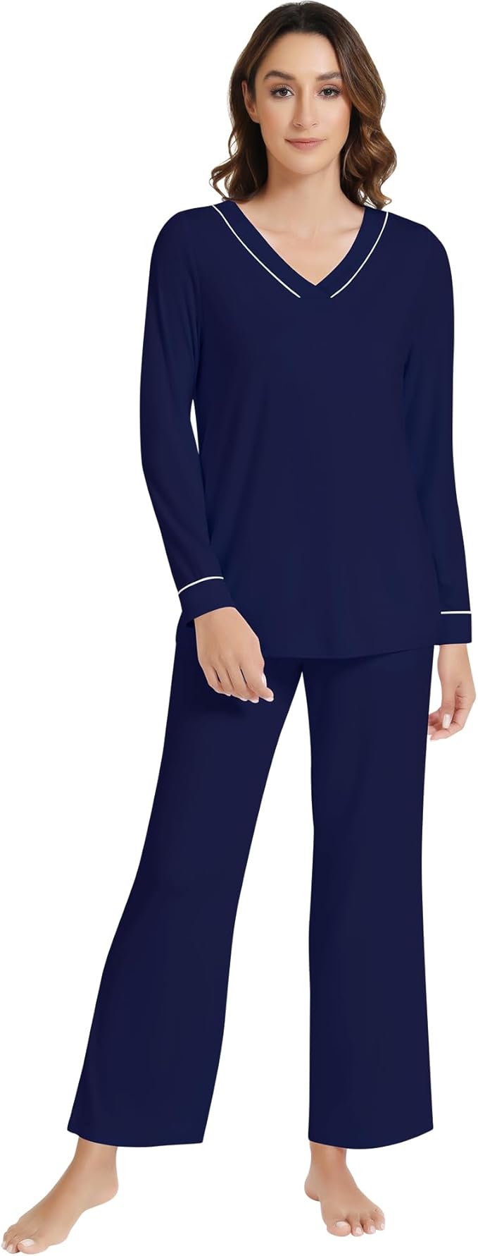 Women's Bamboo Pants Pajama Set - Long Sleeve - 2 Piece
