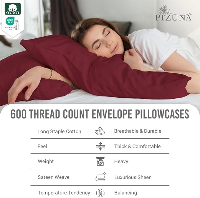 100% Cotton Pillowcase Set - King - 2 Piece