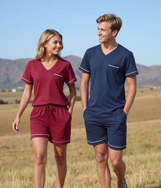 Shorts Pajama Set - Short Sleeve - 2 Piece