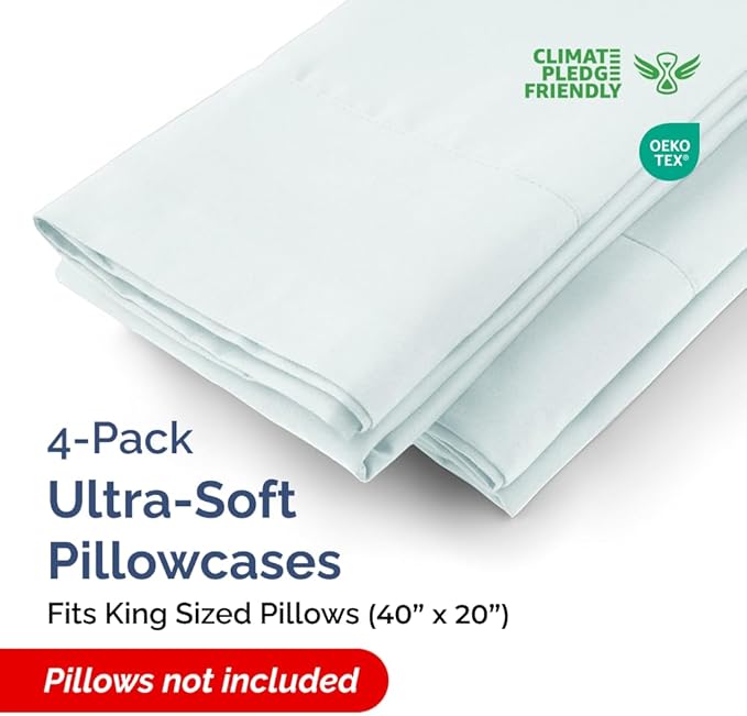 Pillowcase Set - King - 4 Pack - 4 Piece