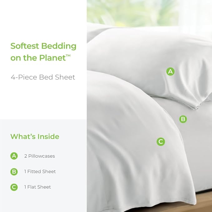 Cooling Bed Sheet Set - Split King - 4 Piece