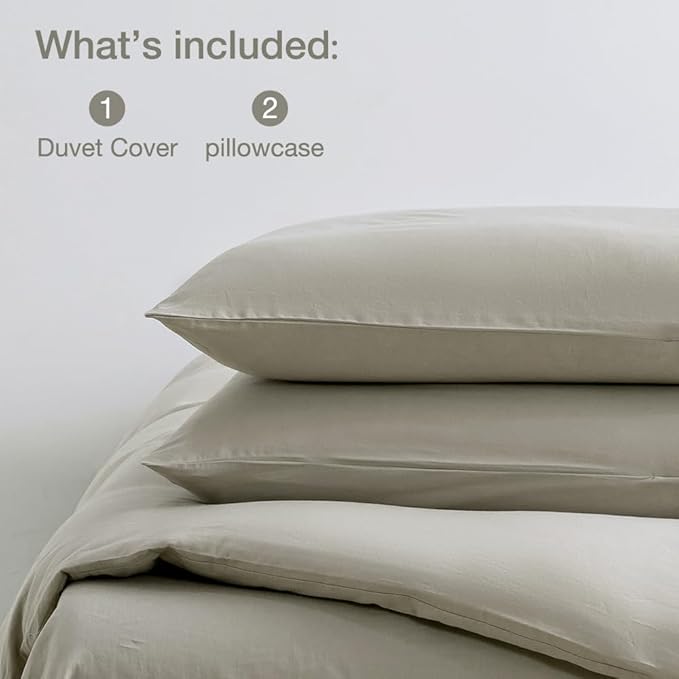 Linen Duvet Cover Set - King - 3 Piece