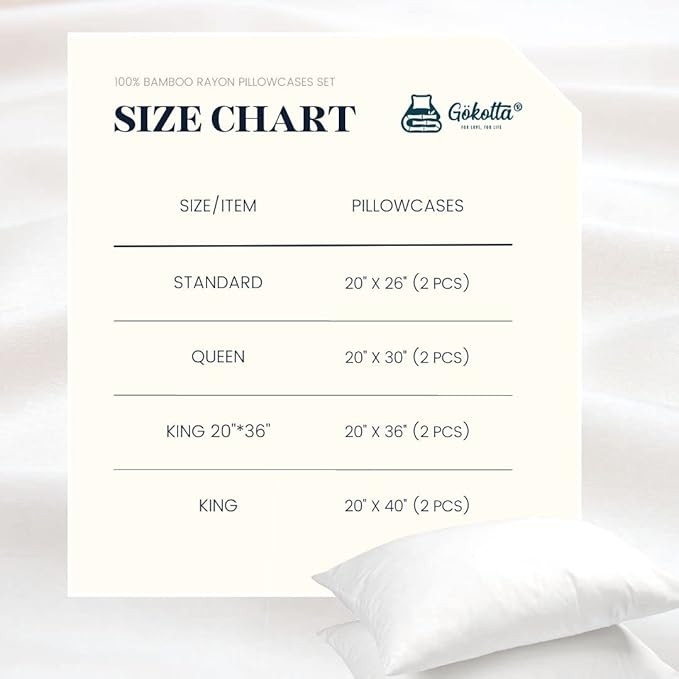 Bamboo Cooling Pillowcase Set - Standard - 2 Piece