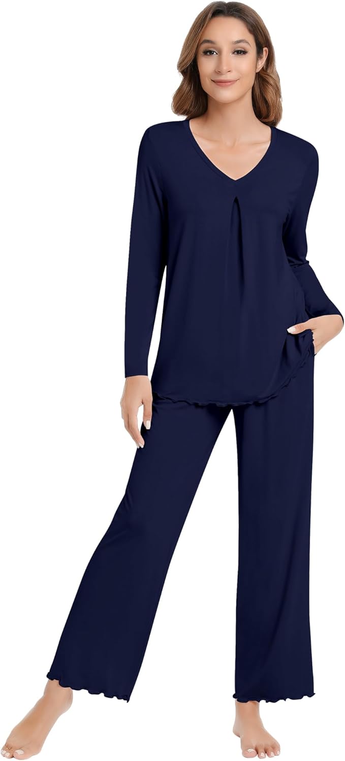Women's Bamboo Pants Pajama Set - Long Sleeve - 2 Piece