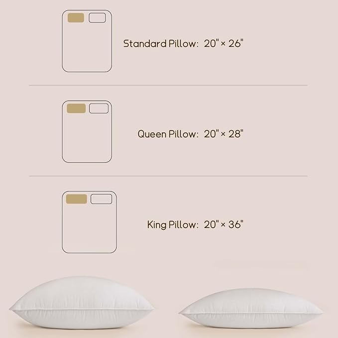 Bed Pillow - Queen - 2 Pack