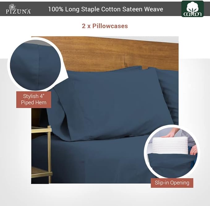 100% Cotton Pillowcase Set - Queen - 2 Piece