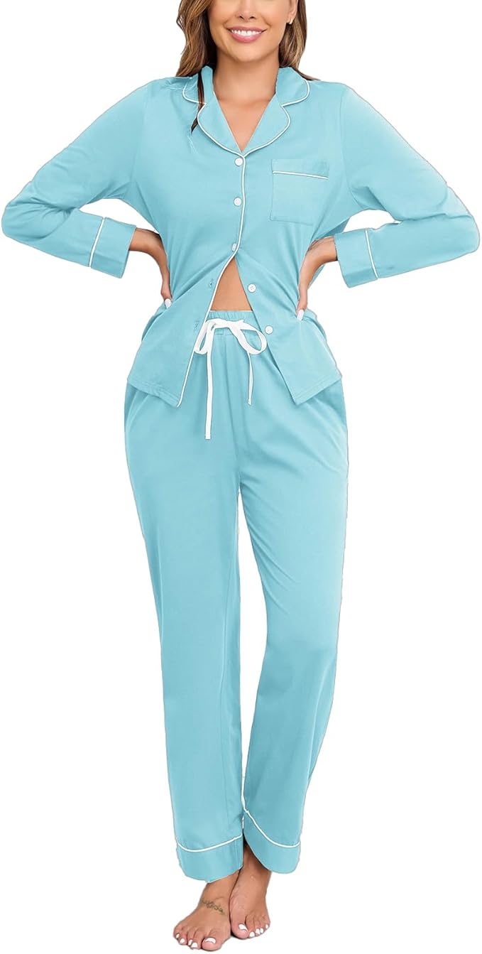 Women's 100% Cotton Pajama Set - Long Sleeve - 2 Piece