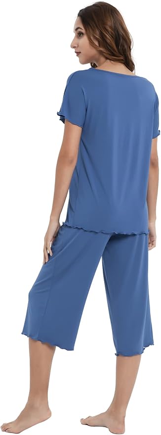 Bamboo Capri Pajama Set - Short Sleeve - 2 Piece