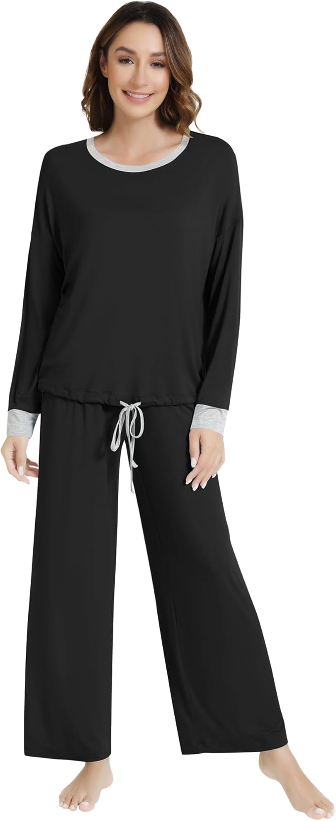 Women's Bamboo Pants Pajama Set - Long Sleeve - 2 Piece