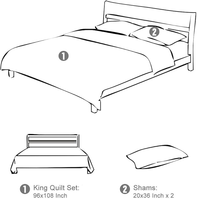 Microfiber Quilt Set - King - 3 Piece