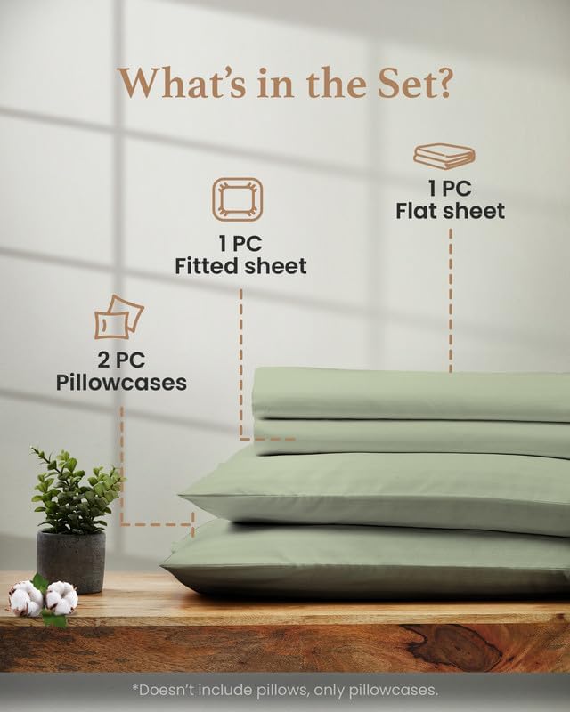 100% Cotton Bed Sheet Set - 4 Piece