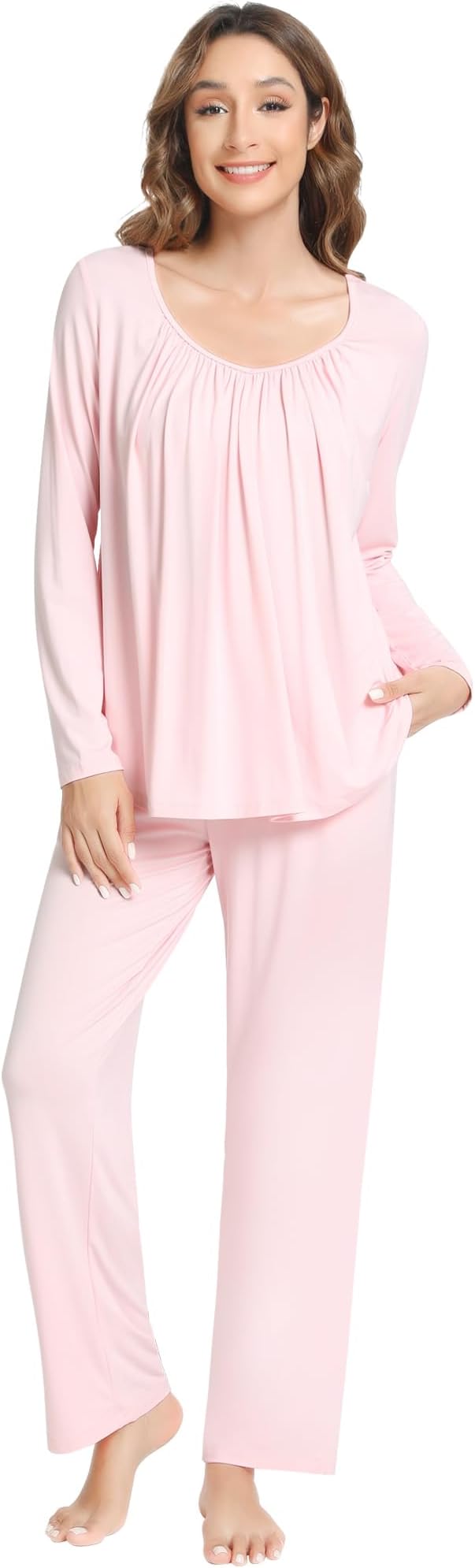 Women's Bamboo Pants Pajama Set - Long Sleeve - 2 Piece