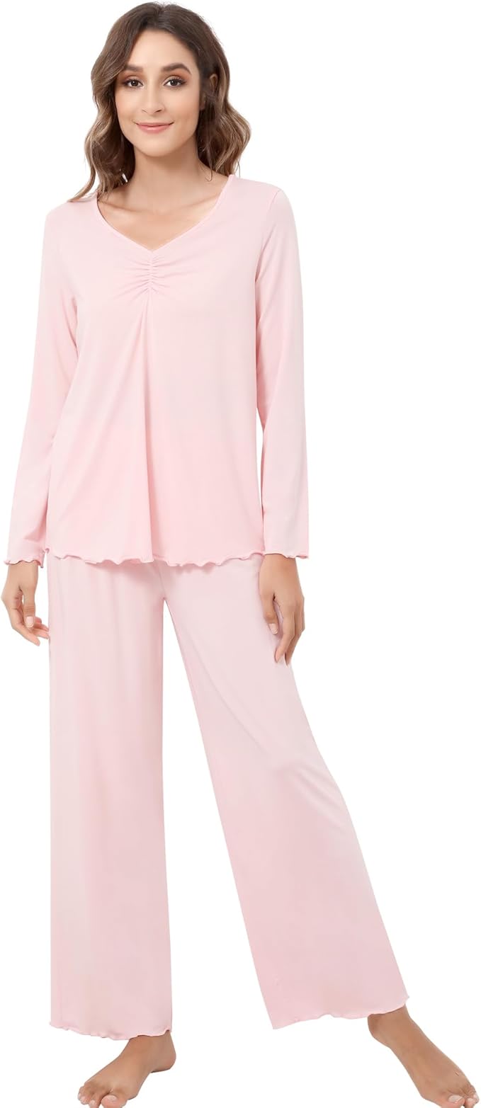Women's Bamboo Pants Pajama Set - Long Sleeve - 2 Piece
