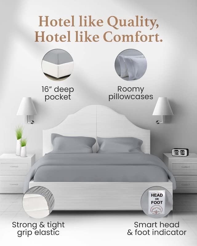 100% Cotton Bed Sheet Set - Queen - 4 Piece