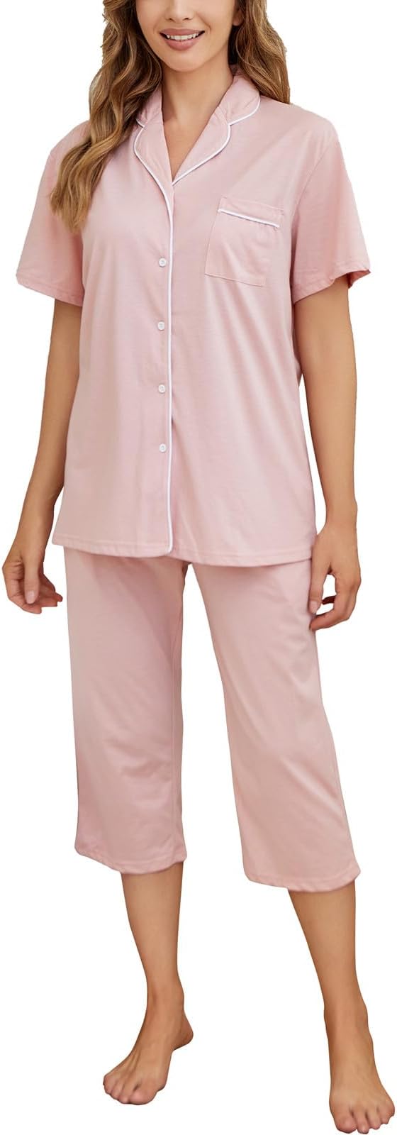 Capri Pajama Set - Short Sleeve - 2 Piece