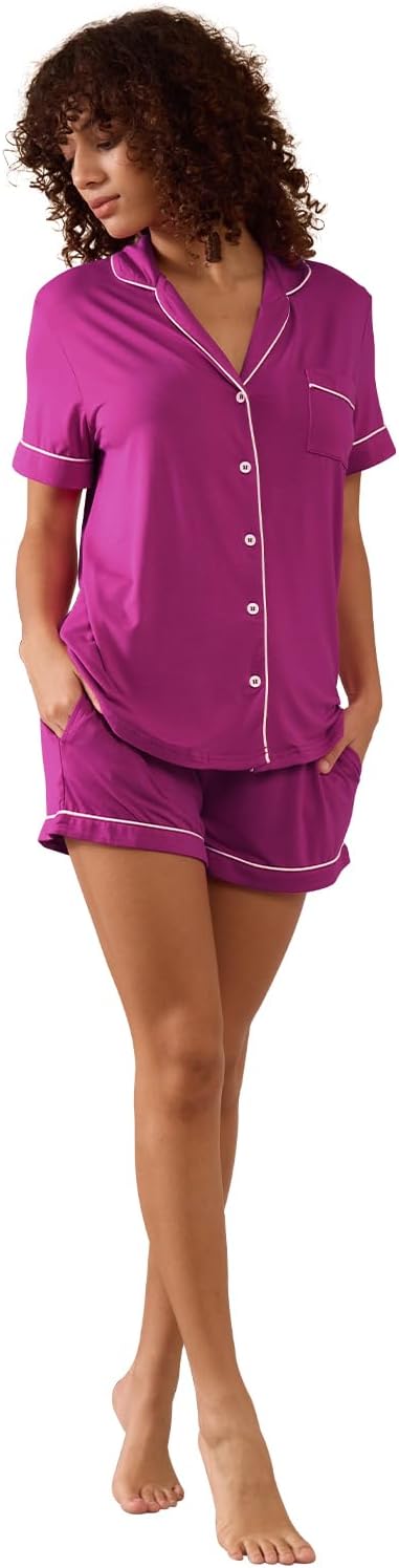 Women's Bamboo Cooling Pajama Set - Short Sleeve - 2 Piece