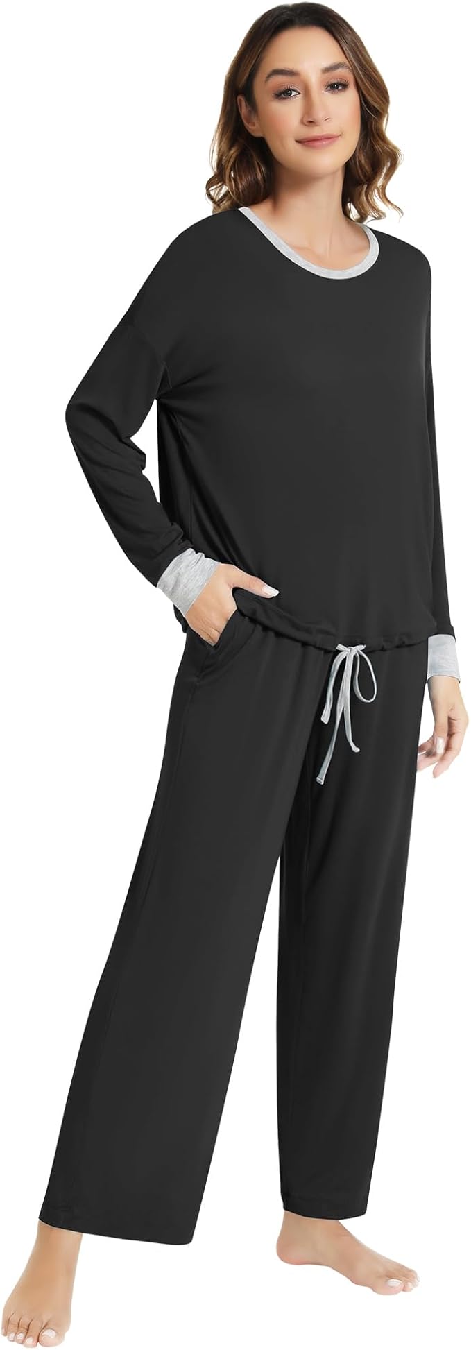 Women's Bamboo Pants Pajama Set - Long Sleeve - 2 Piece