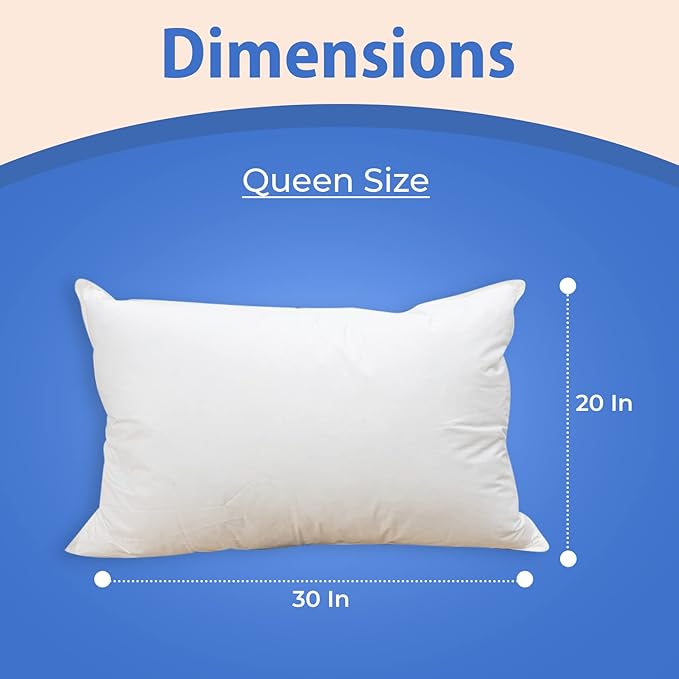 Bed Pillow - Queen - 30 x 20 in - 2 Piece