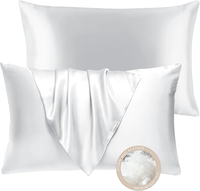 Satin Cooling Bed Pillow - Queen - 2 Piece