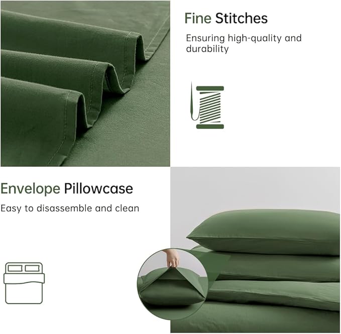 Linen Duvet Cover Set - Queen - 3 Piece