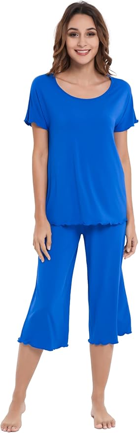 Bamboo Capri Pajama Set - Short Sleeve - 2 Piece