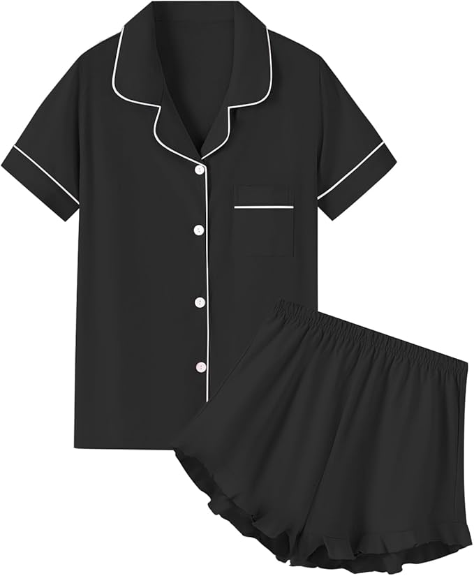 100% Cotton Shorts Pajama Set - Short Sleeve - 2 Piece
