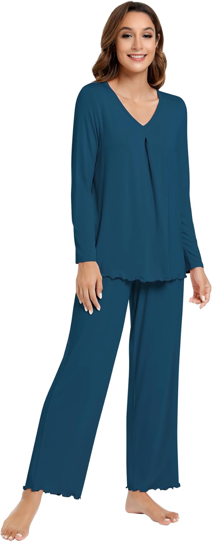 Women's Bamboo Pants Pajama Set - Long Sleeve - 2 Piece