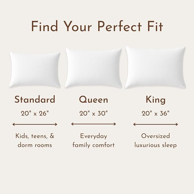 Hypoallergenic Bed Pillow - Queen - 2 Piece