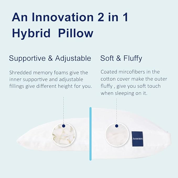 Memory Foam Bed Pillow - Standard - 2 Piece