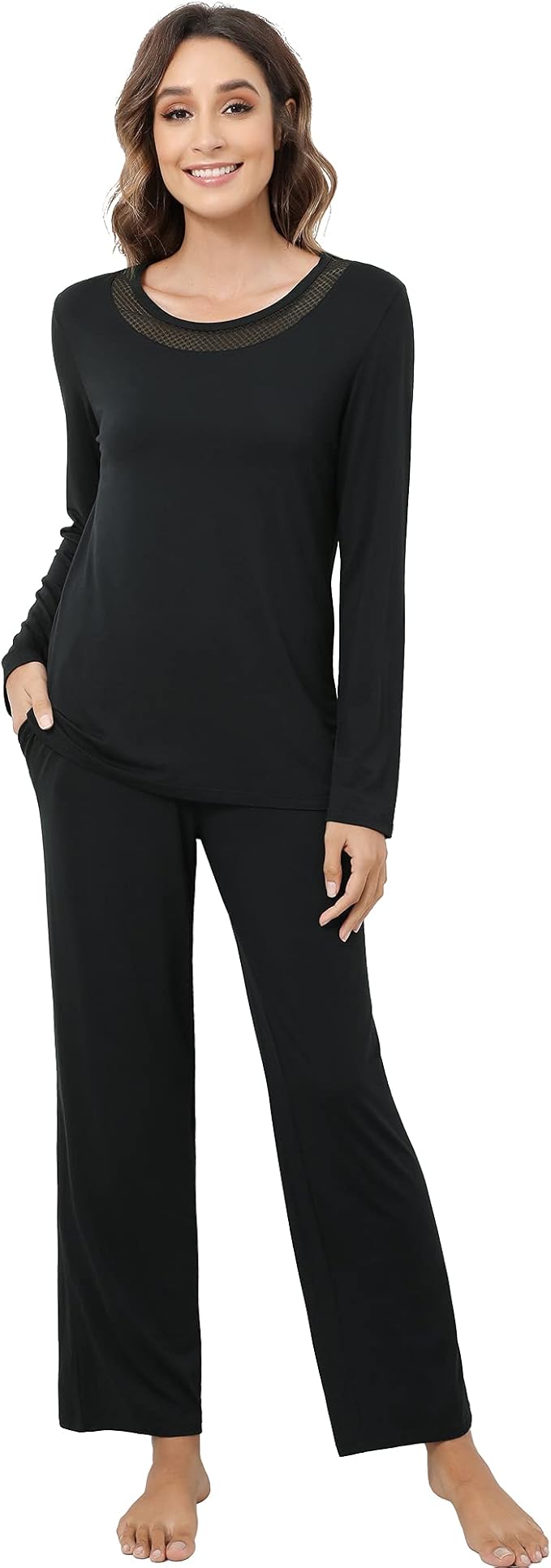 Women's Bamboo Pants Pajama Set - Long Sleeve