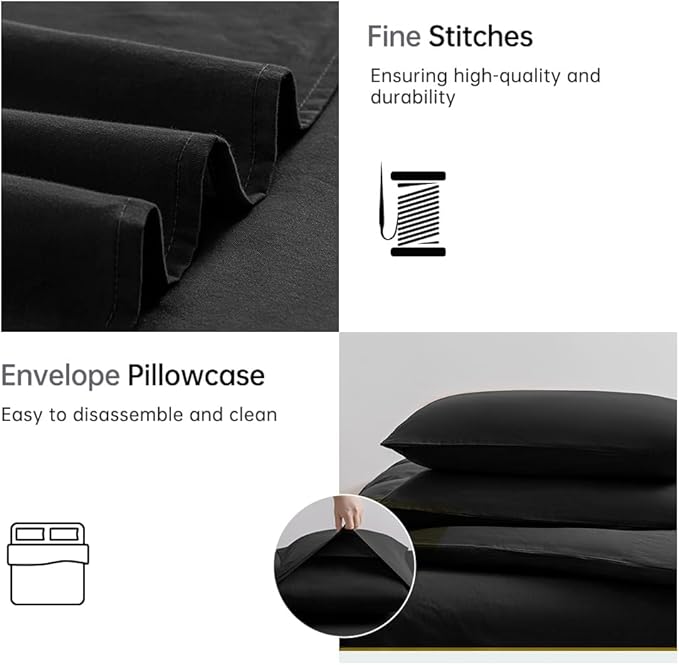 Linen Duvet Cover Set - Full - 3 Piece