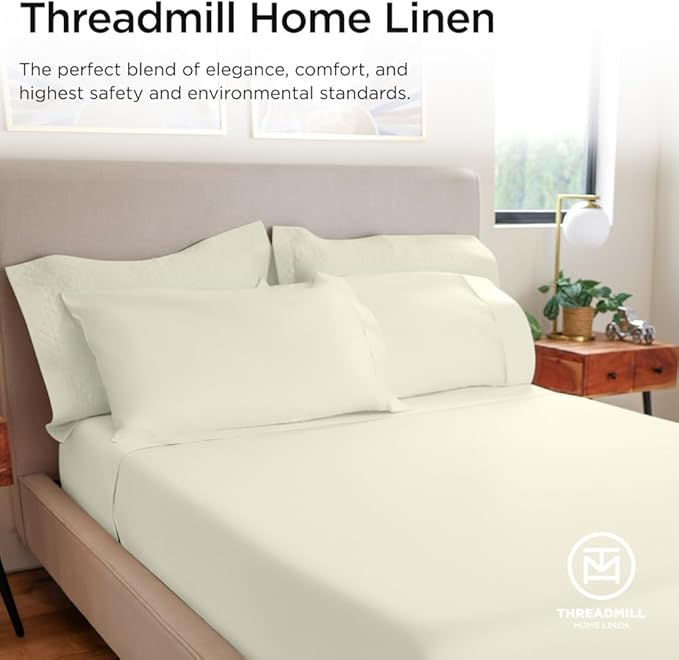 100% Cotton Bed Sheet Set - California King - 16 in Deep Pocket - 4 Piece