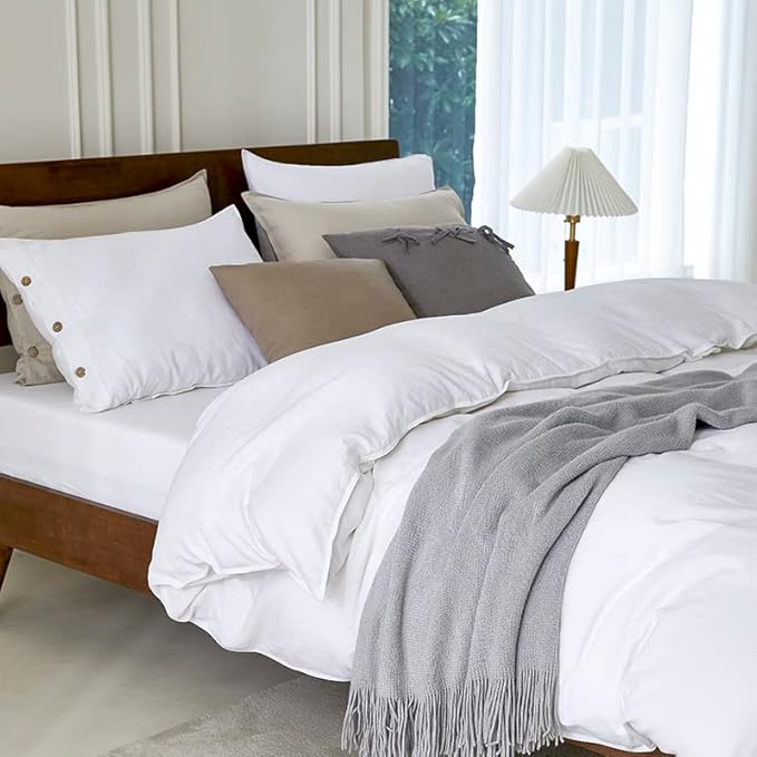 Linen Duvet Cover Set - King - 104 x 90 in - 3 Piece