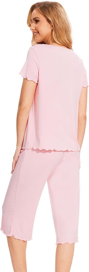 Bamboo Capri Pajama Set - Short Sleeve - 2 Piece