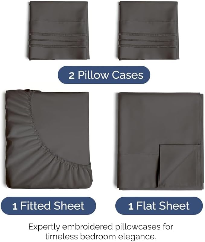 Cooling Bed Sheet Set - Queen - 4 Piece