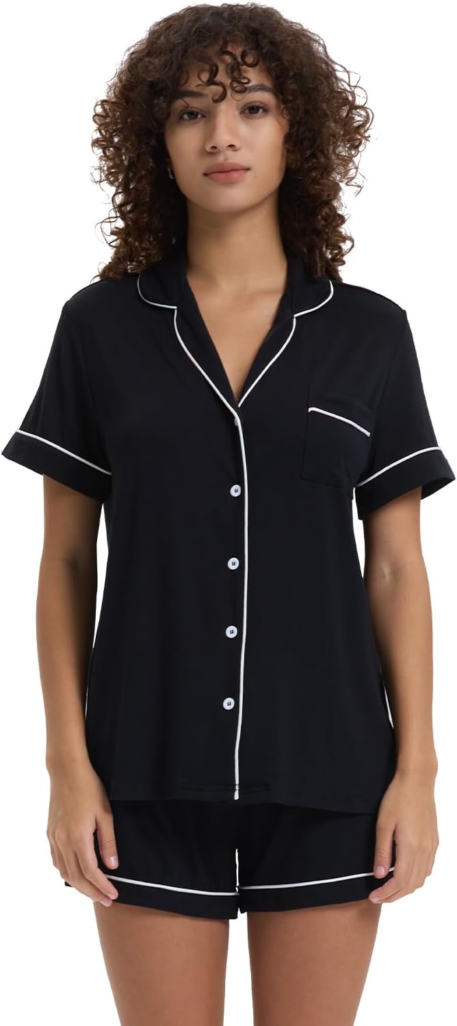Women's Bamboo Cooling Pajama Set - Short Sleeve - 2 Piece