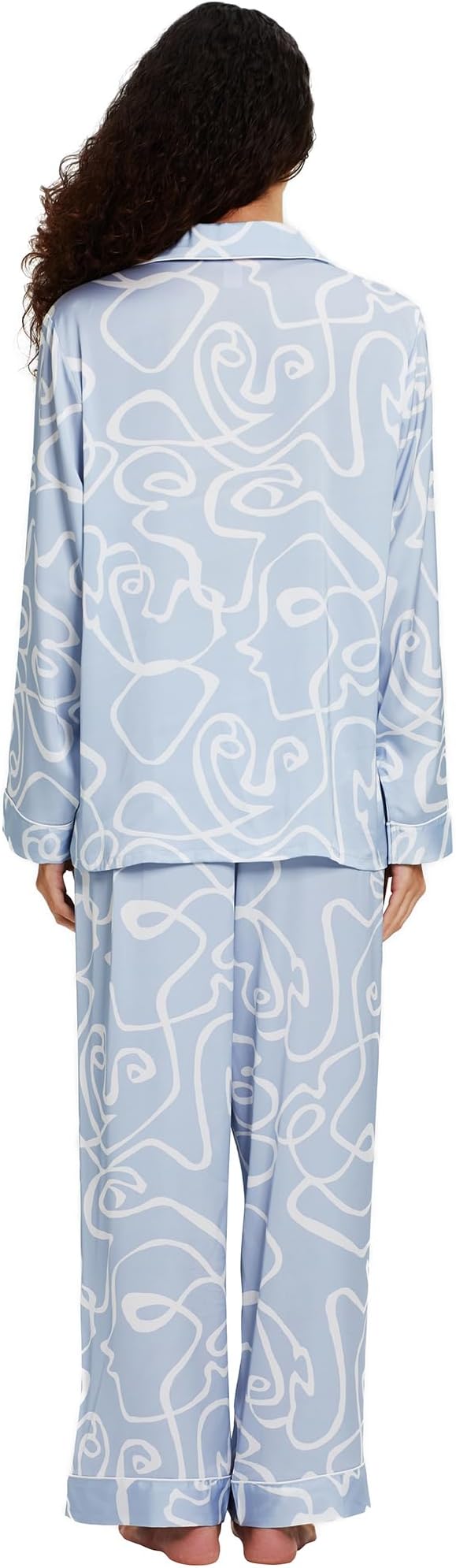 Satin Pajama Set - Long Sleeve - 2 Piece
