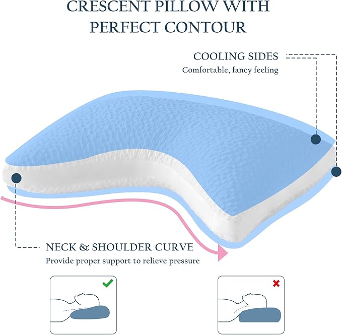 Memory Foam Cooling Bed Pillow - Standard