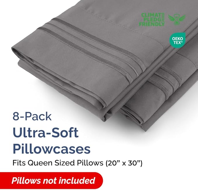 Pillowcase Set - Queen - 8 Piece