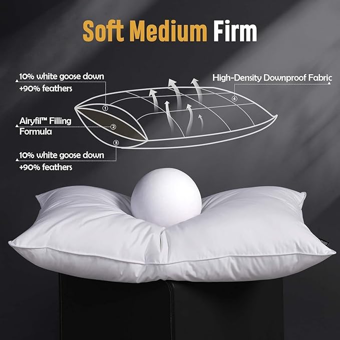 100% Cotton Bed Pillow - Standard - 2 Pack