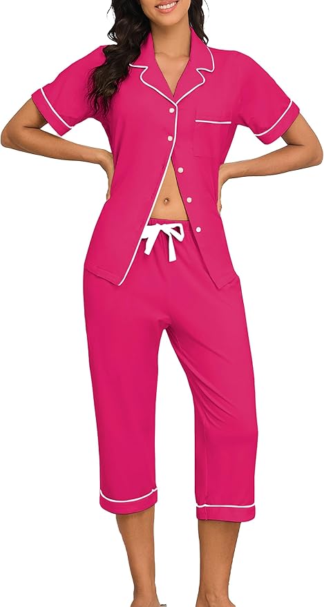 Women's Capri Pajama Set - Short Sleeve