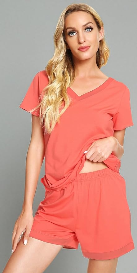 Women's Bamboo Cooling Pajama Set - Short Sleeve - 2 Piece