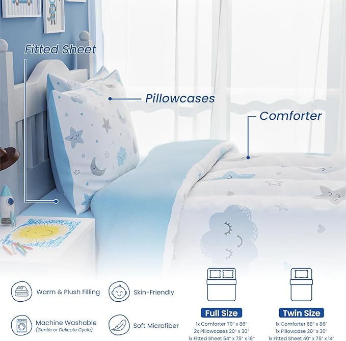 Microfiber Comforter Set - Full - 98 x 86 in - 4 Piece