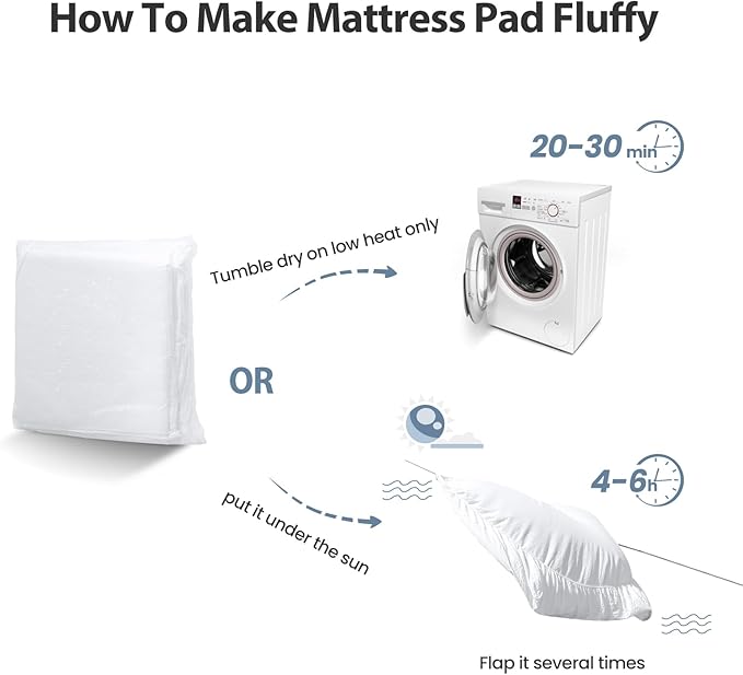 Cooling Mattress Pad - Queen - 60 x 80 in - 21 in Deep Pocket