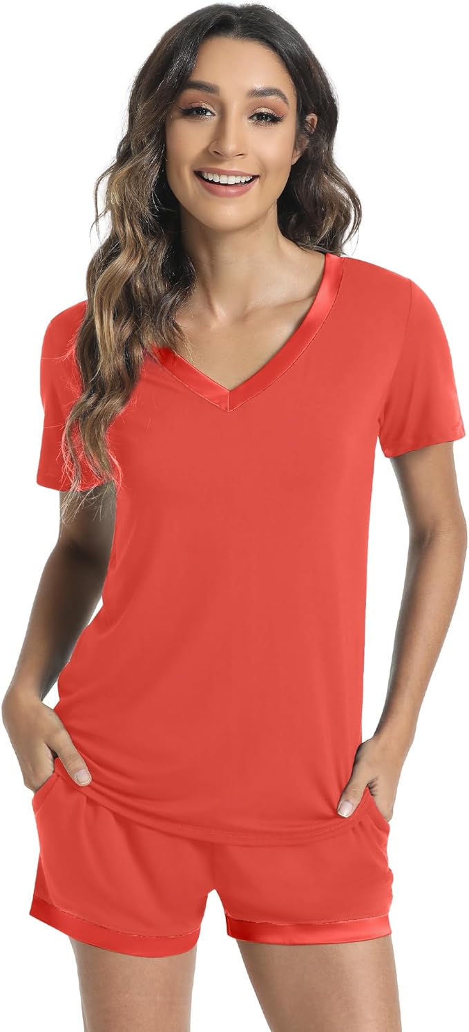 Women's Bamboo Cooling Pajama Set - Short Sleeve - 2 Piece