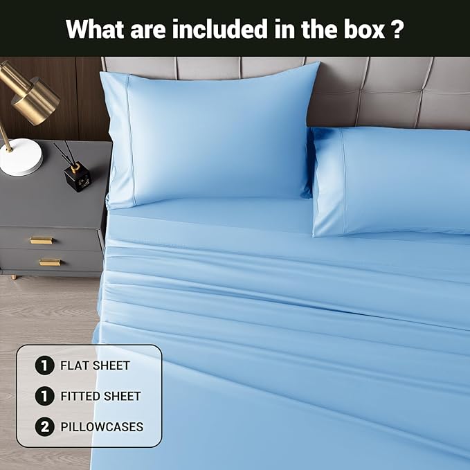 Bamboo Cooling Bed Sheet Set - King - 4 Piece