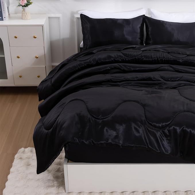 Satin Comforter Set - Queen - 5 Piece